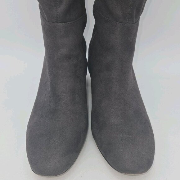 Ann Taylor Gray Grey Faux Suede Camden Knee High Block Heel Boots 10 M Womens Ta main image 5